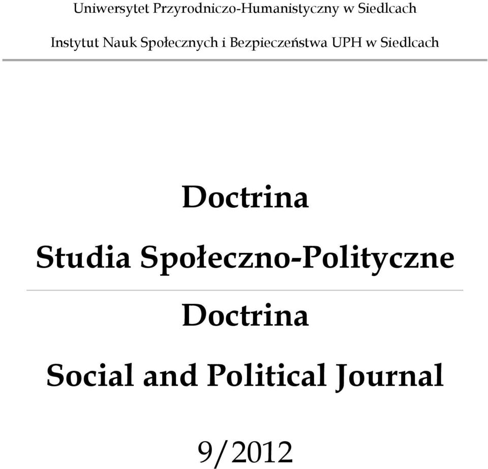 Bezpieczeństwa UPH w Siedlcach Doctrina Studia