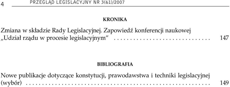 ............................. 147 BIBLIOGRAFIA Nowe publikacje dotyczàce konstytucji,