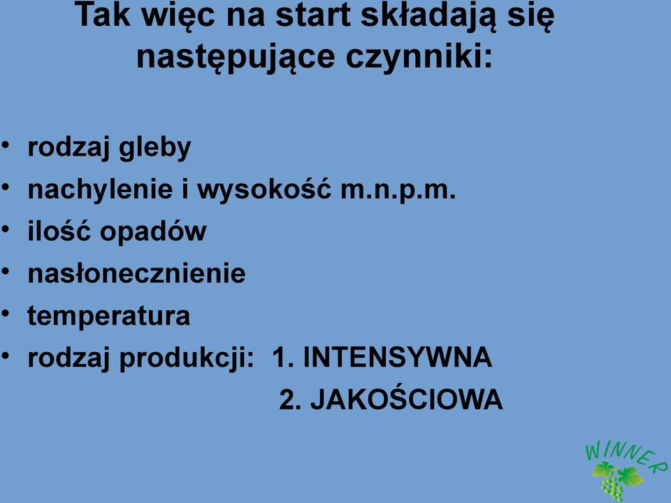 m.n.p.m. ilość opadów nasłonecznienie