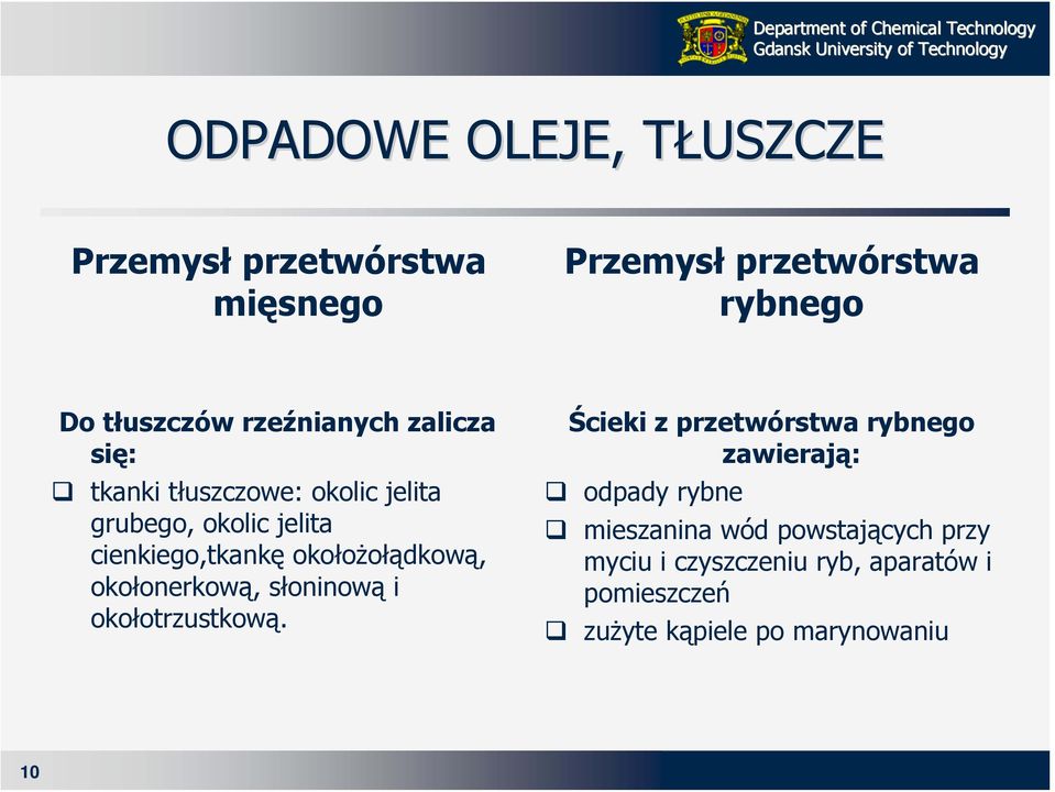 okołożołądkową, okołonerkową, słoninową i okołotrzustkową.