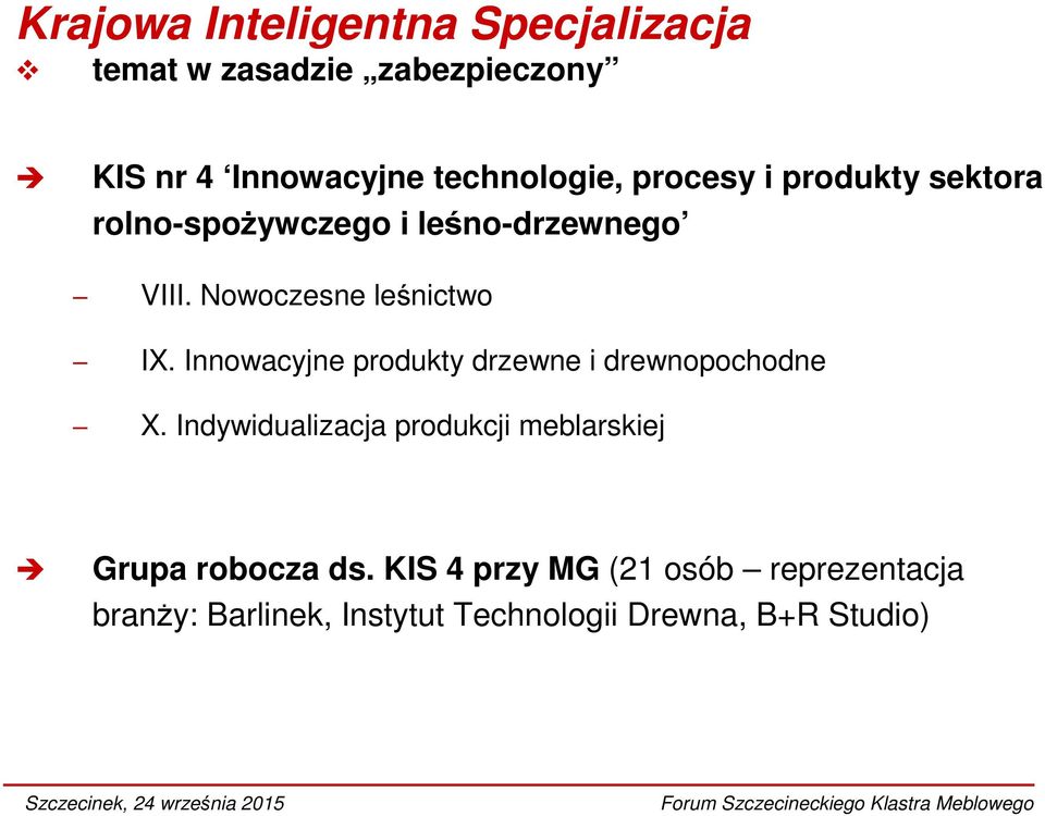 Nowoczesne leśnictwo IX. Innowacyjne produkty drzewne i drewnopochodne X.