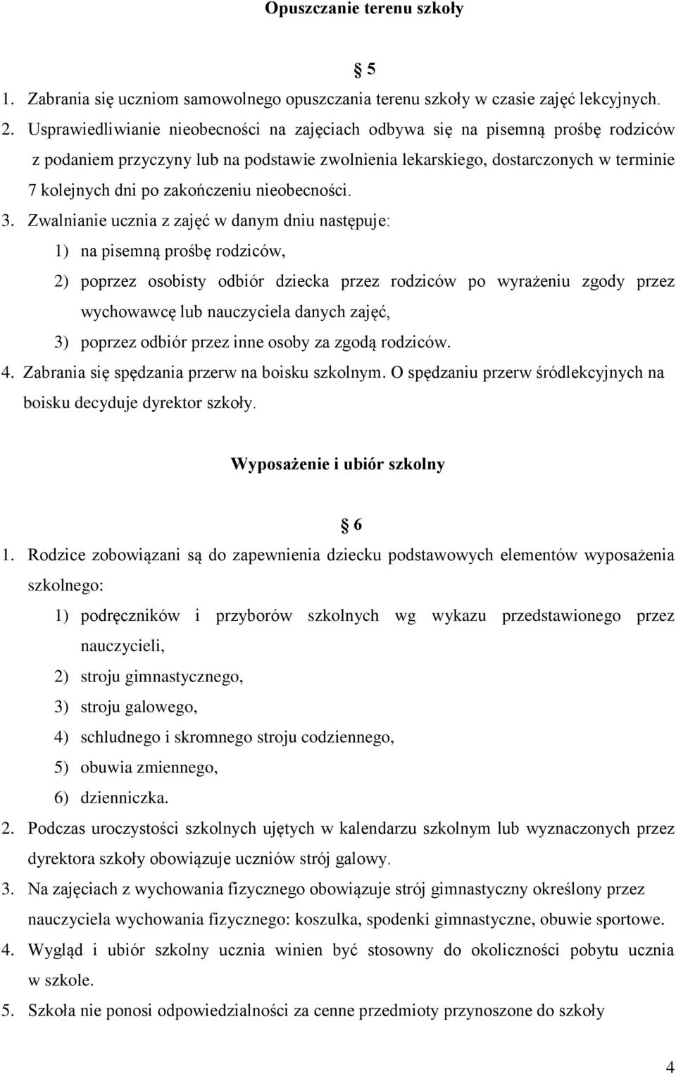 nieobecności. 3.