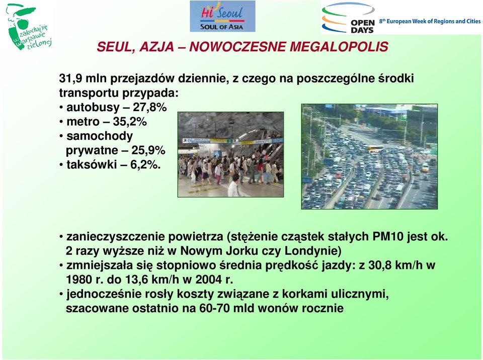 zanieczyszczenie powietrza (stęŝenie cząstek stałych PM10 jest ok.