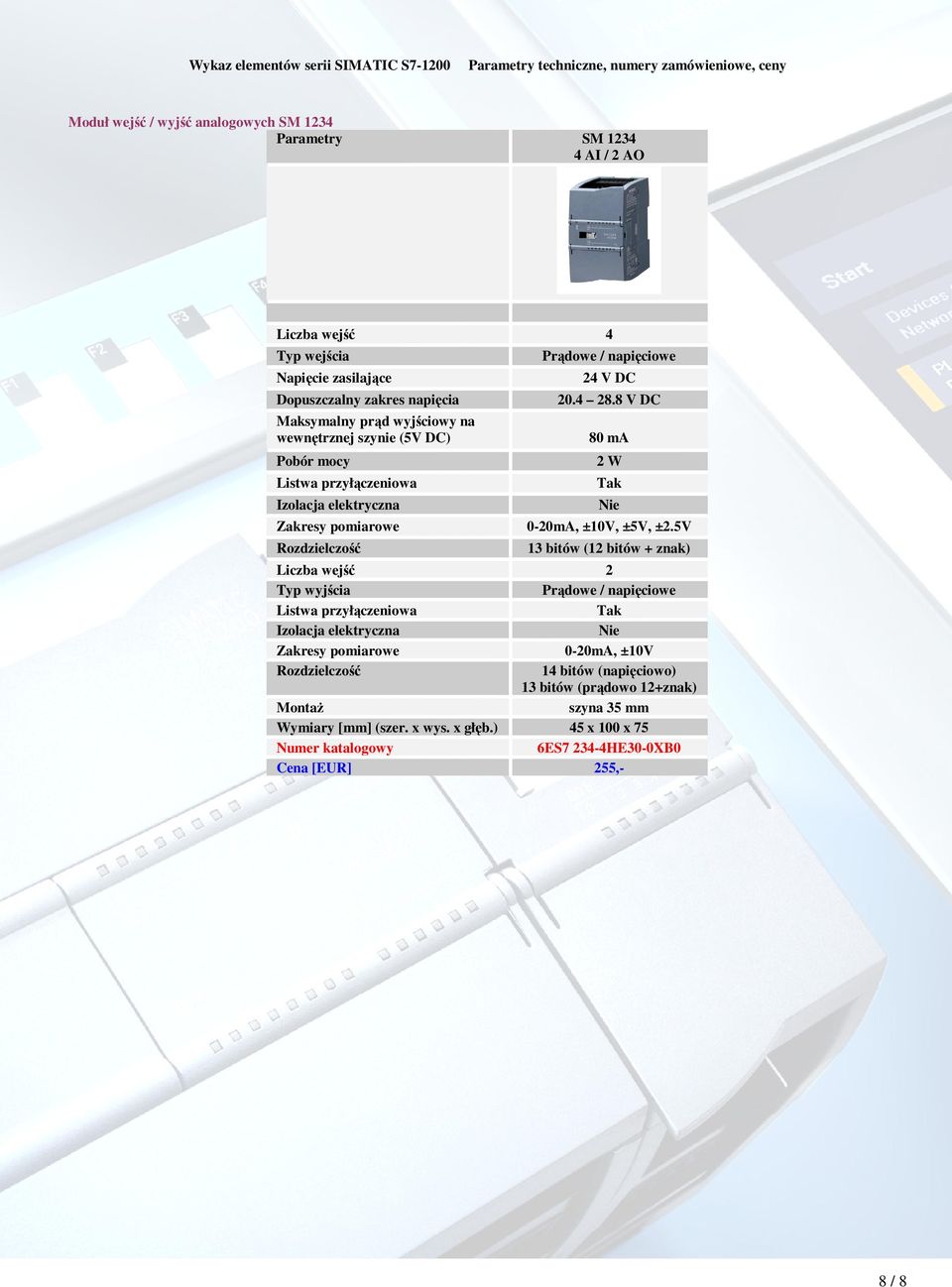 5V 13 bitów (12 bitów + znak) Liczba wejść 2 Typ wyjścia Prądowe / napięciowe Listwa przyłączeniowa Tak Izolacja elektryczna Nie Zakresy pomiarowe 0-20mA, ±10V Rozdzielczość
