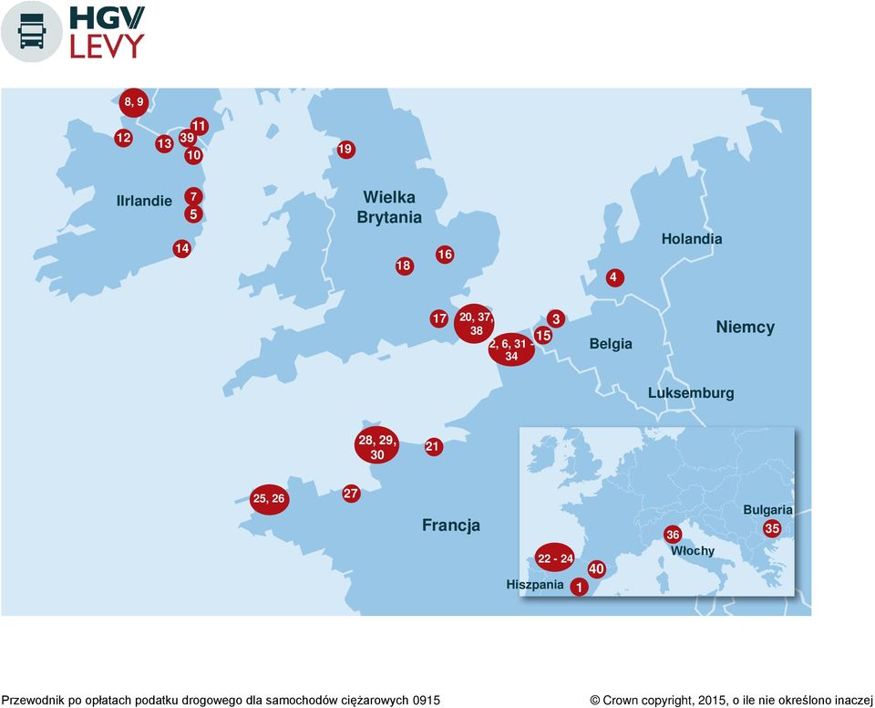 31-34 Belgia Niemcy Luksemburg 28, 29, 30 21 25,