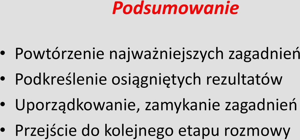 osiągniętych rezultatów Uporządkowanie,