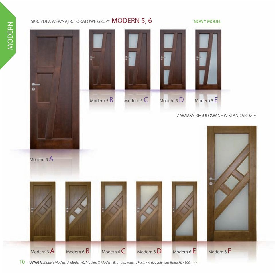Modern 6 B Modern 6 C Modern 6 D Modern 6 E Modern 6 F UWAGA: Modele Modern 5,