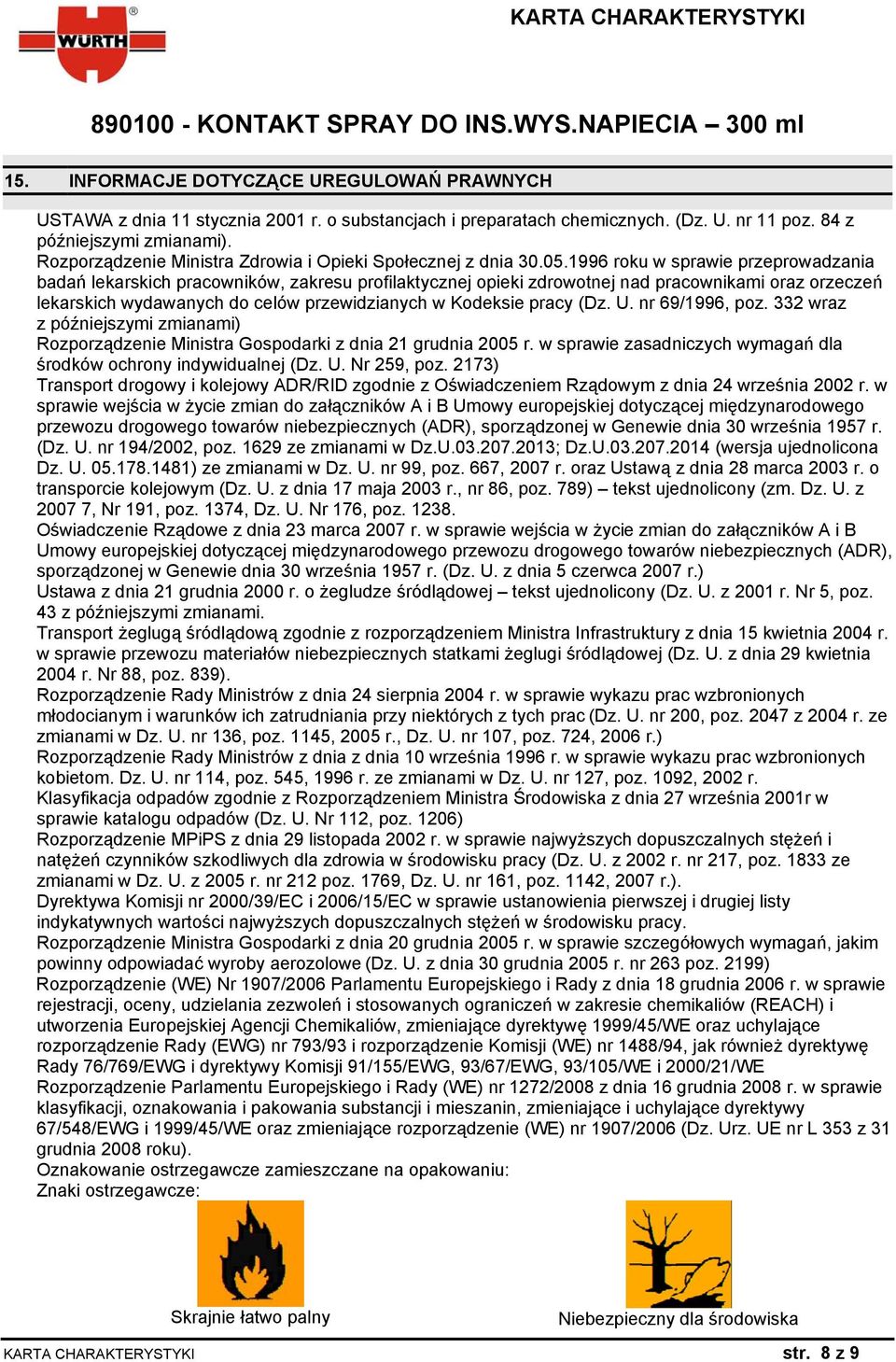 1996 roku w sprawie przeprowadzania badań lekarskich pracowników, zakresu profilaktycznej opieki zdrowotnej nad pracownikami oraz orzeczeń lekarskich wydawanych do celów przewidzianych w Kodeksie