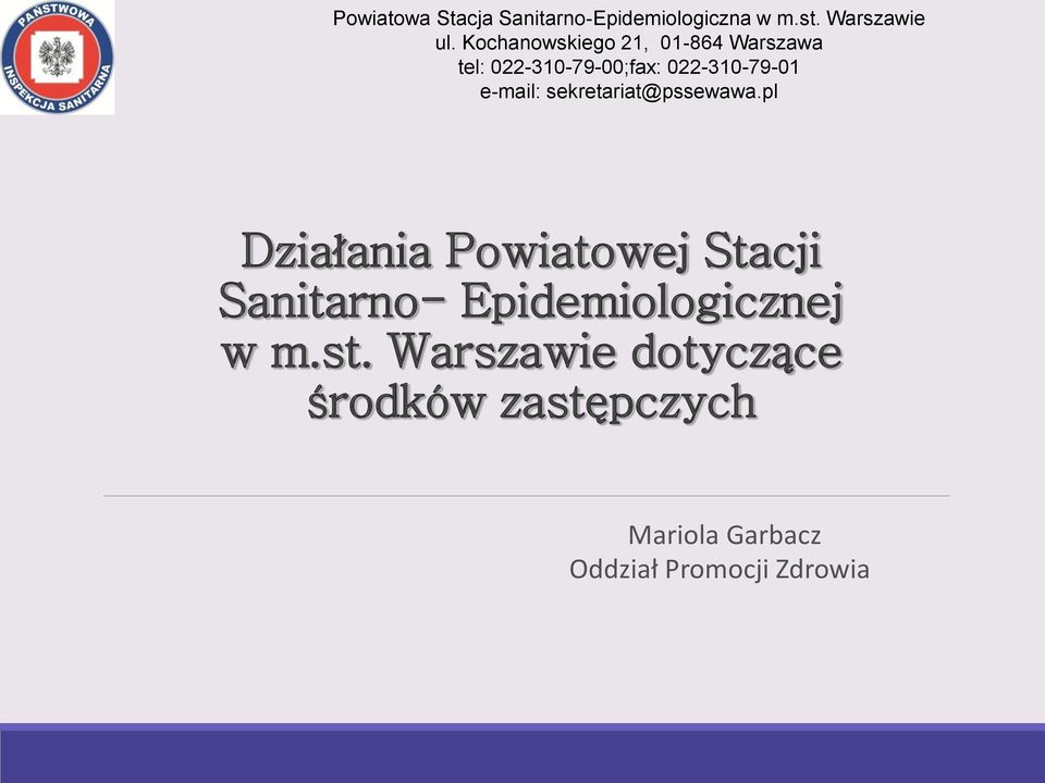 pl Działania Powiatowej Stacji Sanitarno- Epidemiologicznej w m.