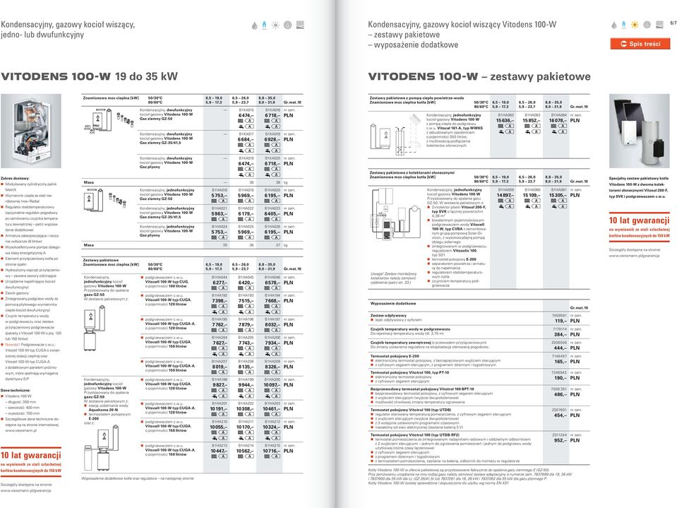 ziemny GZ-35/41,5 6,5 19,0 5,9 17,3 6,5 26,0 5,9 23,7 1K015 6 474, 1K017 6 684, 8,8 35,0 8,0 31,9 1K016 6 718, 1K018 6 928, Zestawy pakietowe z pompą ciepła powietrze-woda Znamionowa moc cieplna