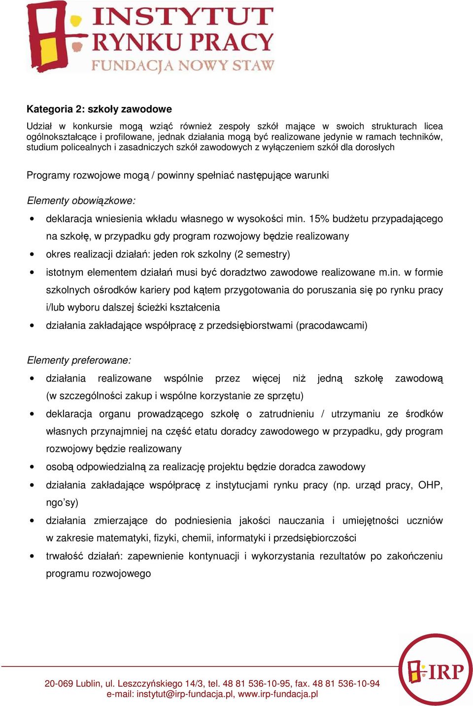 deklaracja wniesienia wkładu własnego w wysokości min.