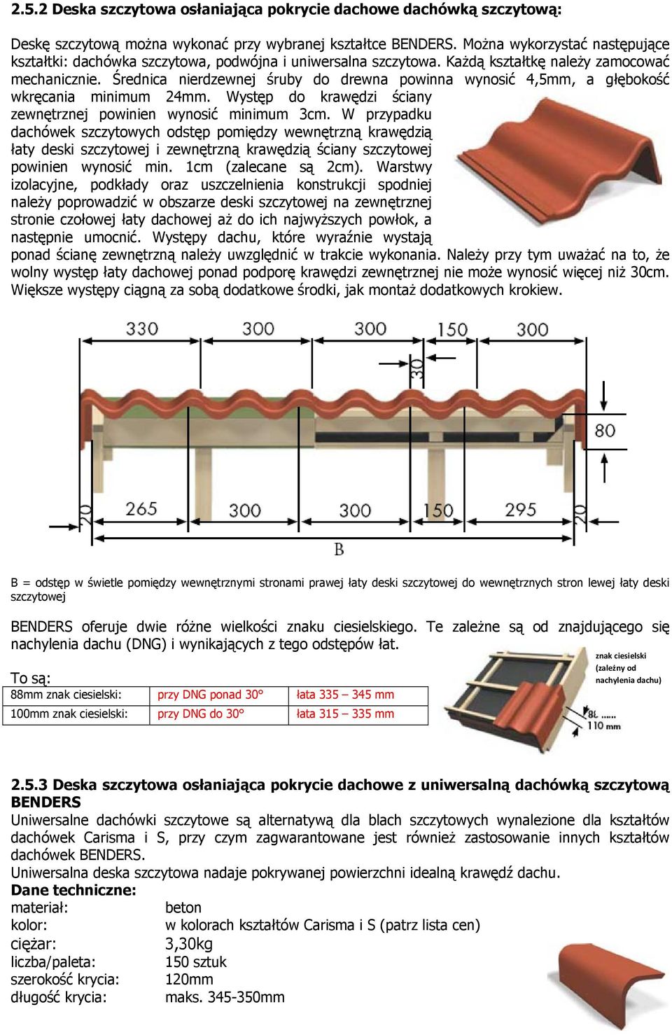 Średnica nierdzewnej śruby do drewna powinna wynosić 4,5mm, a głębokość wkręcania minimum 24mm. Występ do krawędzi ściany zewnętrznej powinien wynosić minimum 3cm.