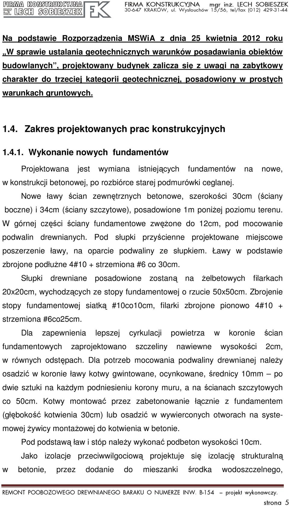 4. Zakres projektowanych prac konstrukcyjnych 1.