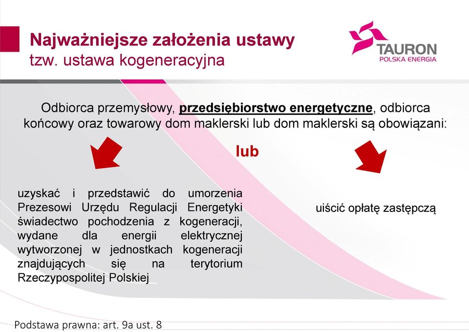 Energetyki świadectwo pochodzenia z kogeneracji, wydane dla energii elektrycznej wytworzonej w jednostkach