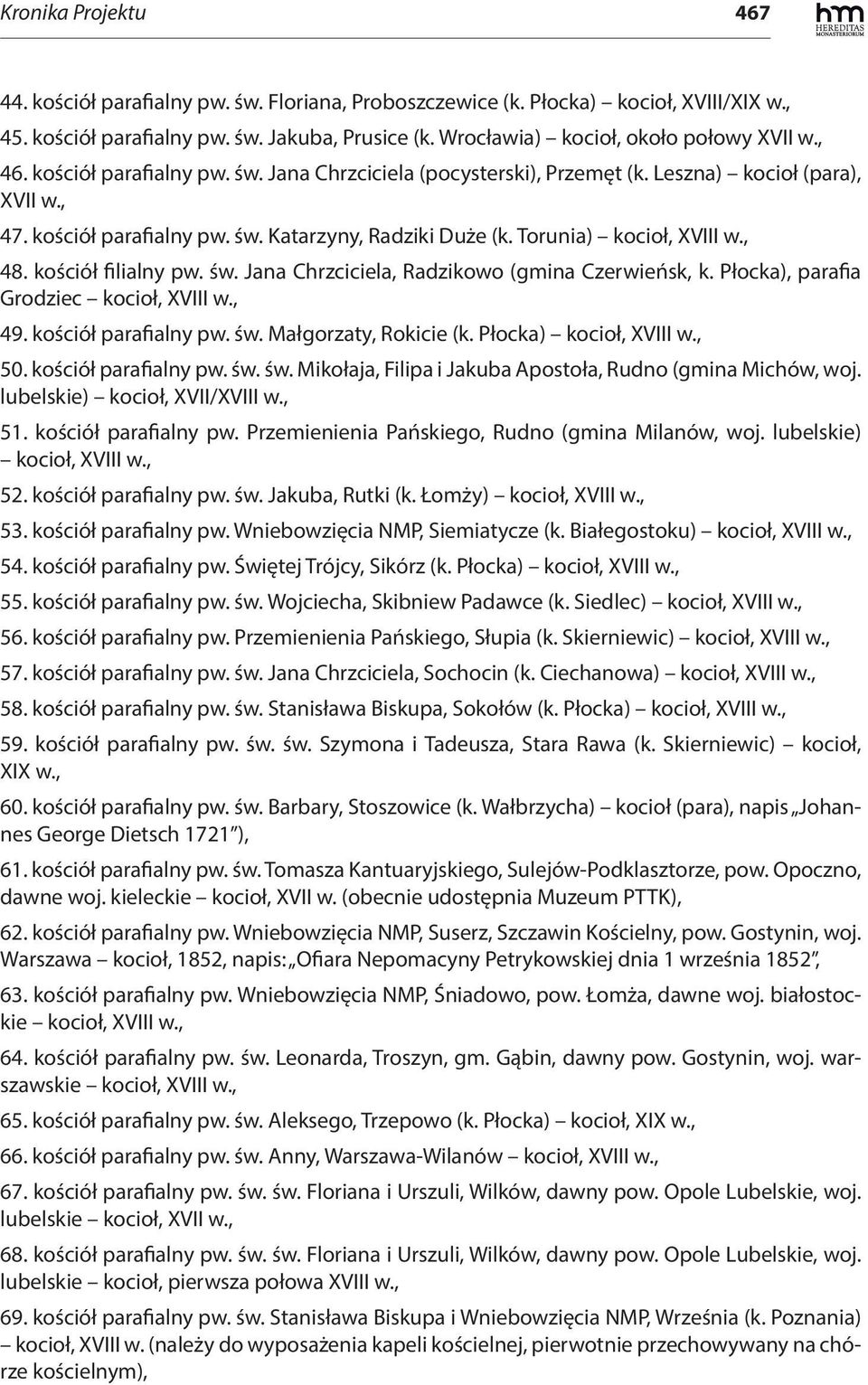 Torunia) kocioł, XVIII w., 48. kościół filialny pw. św. Jana Chrzciciela, Radzikowo (gmina Czerwieńsk, k. Płocka), parafia Grodziec kocioł, XVIII w., 49. kościół parafialny pw. św. Małgorzaty, Rokicie (k.