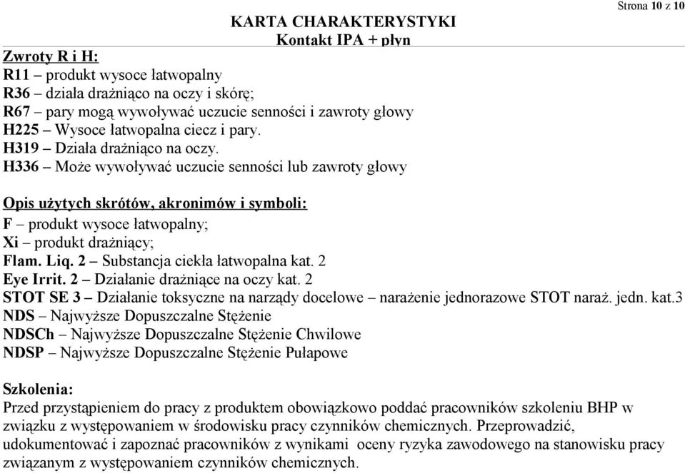 Liq. 2 Substancja ciekła łatwopalna kat.