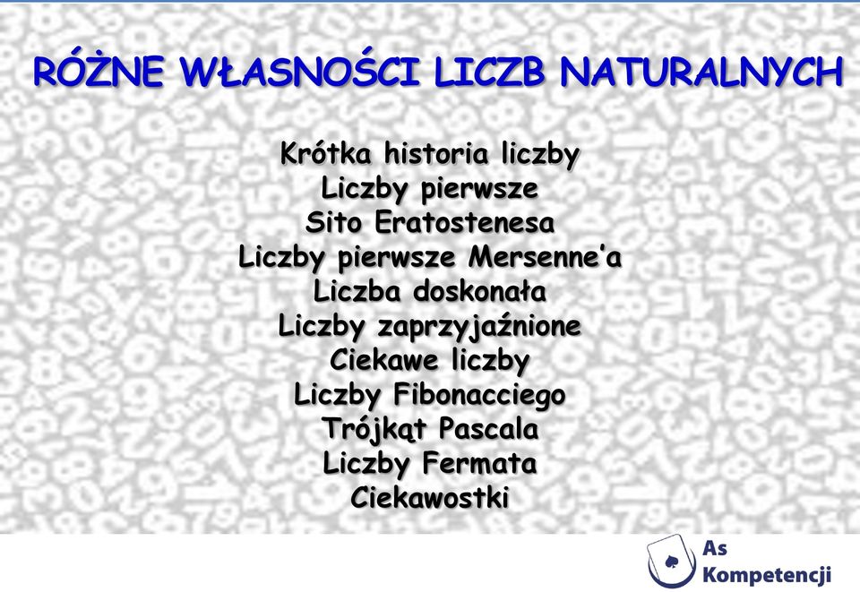 a Liczba doskonała Liczby zaprzyjaźnione Ciekawe liczby