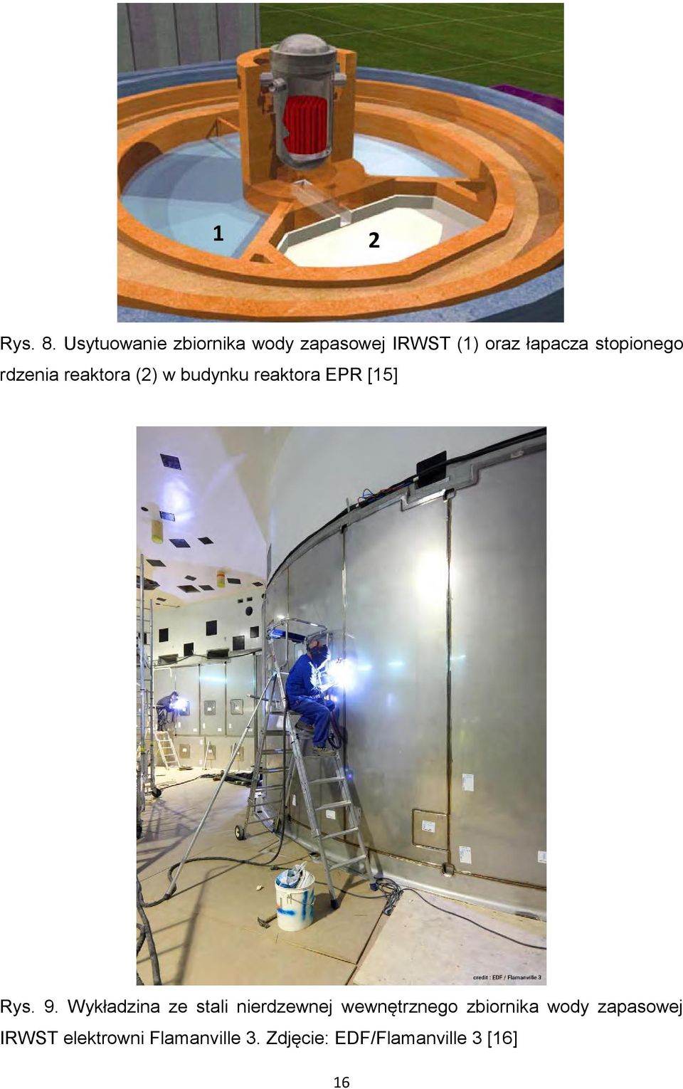 stopionego rdzenia reaktora (2) w budynku reaktora EPR [15] Rys. 9.