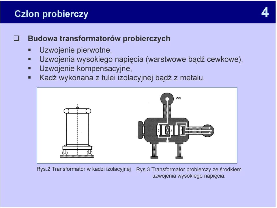 Kadź wykonana z tulei izolacyjnej bądź z metalu. Rys.