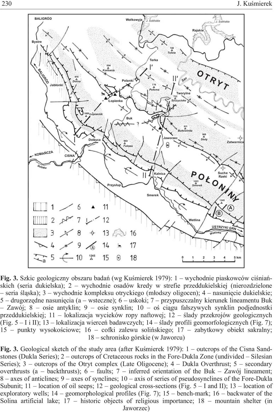 Jaworzec 968 Sto³y Zatwarnica KOMAÑCZA CISNA Solinka Przys³up Kalnica P O O N 1223 Smerek Suche Rzeki Smerek 1245 I NY Wetlina B A USTRZYKI GRN Wetlinka a 1245 0 1 2 3 