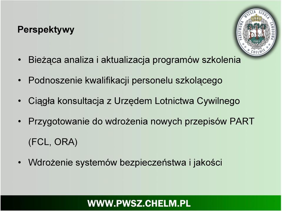 z Urzędem Lotnictwa Cywilnego Przygotowanie do wdrożenia nowych