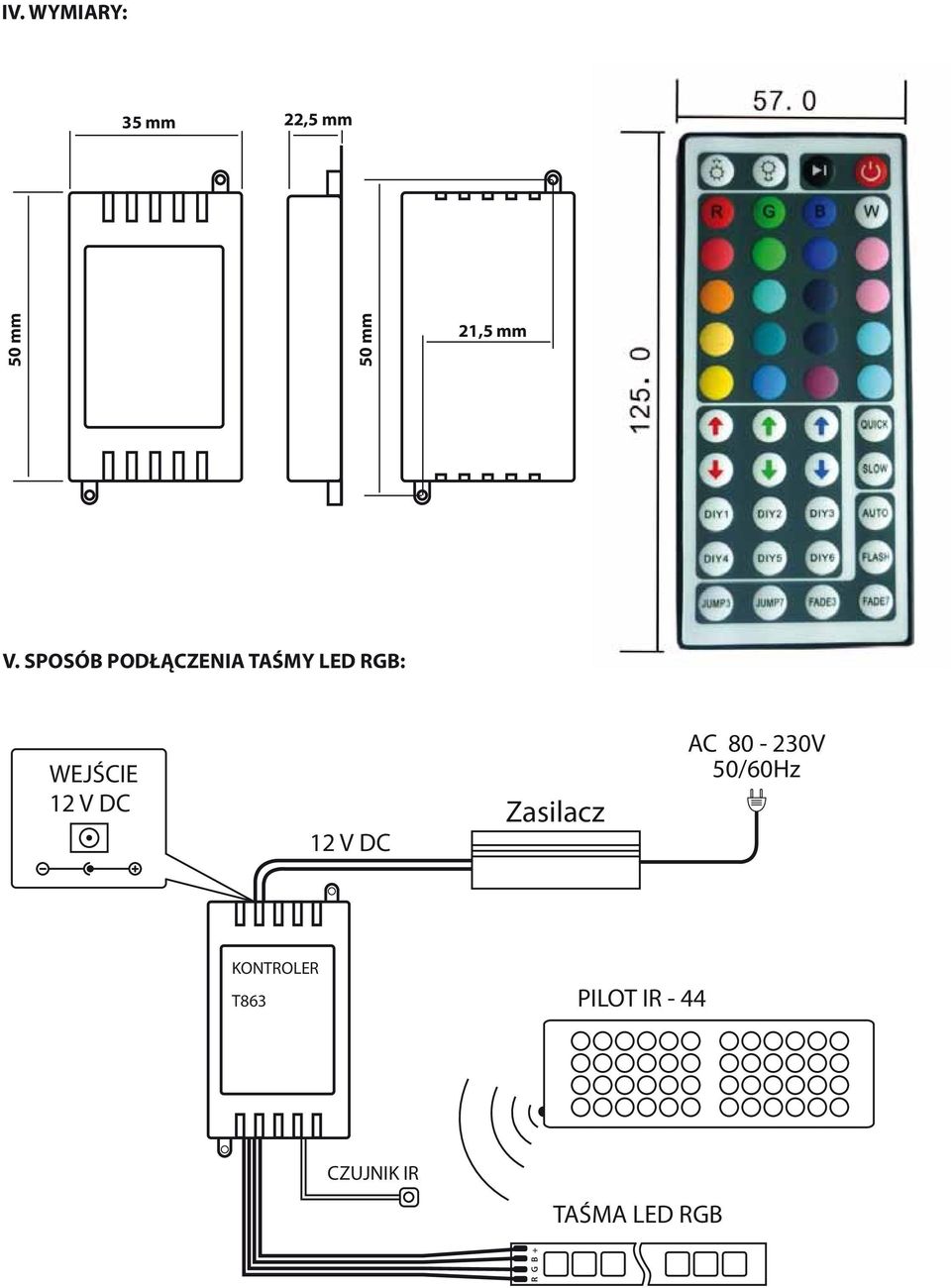 Zasilacz AC 80-230V 50/60Hz KONTROLER T863 PILOT