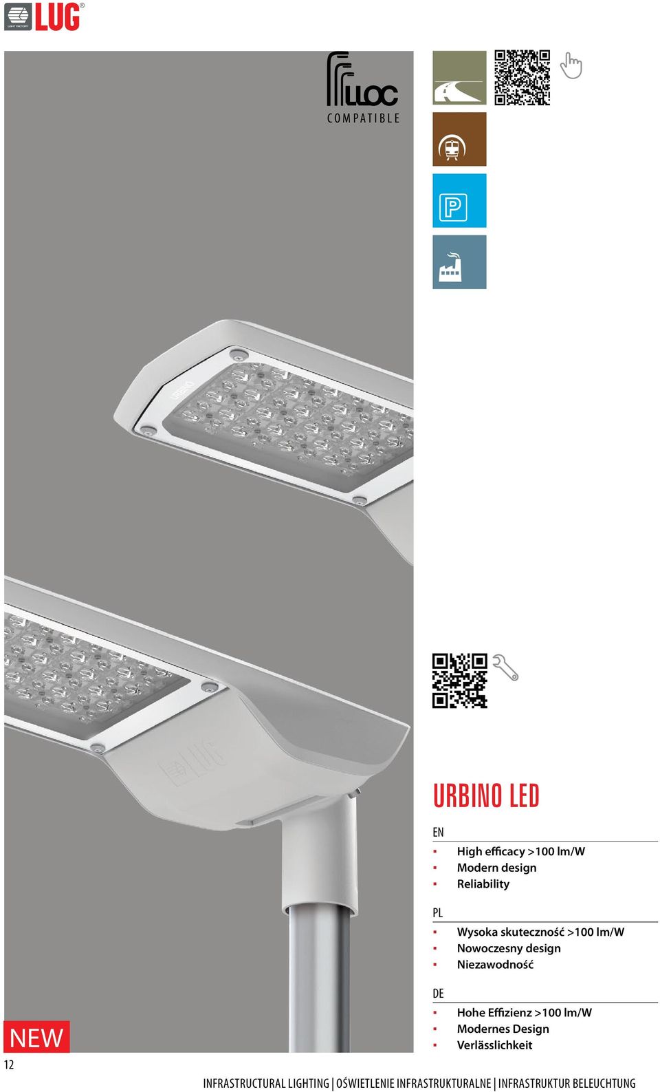Niezawodność NEW 12 DE Hohe Effizienz >100 lm/w Modernes Design