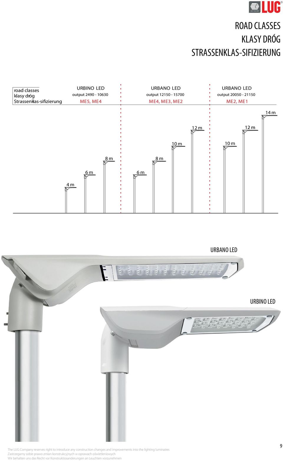 URBINO LED The LUG Company reserves right to introduce any construction changes and improvements into the lighting luminaires Zastrzegamy