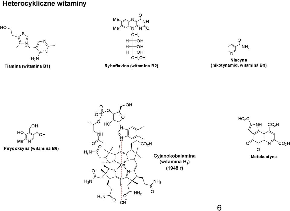 B3) Piryd oksyna (witamina B6) P 2 Co C 2
