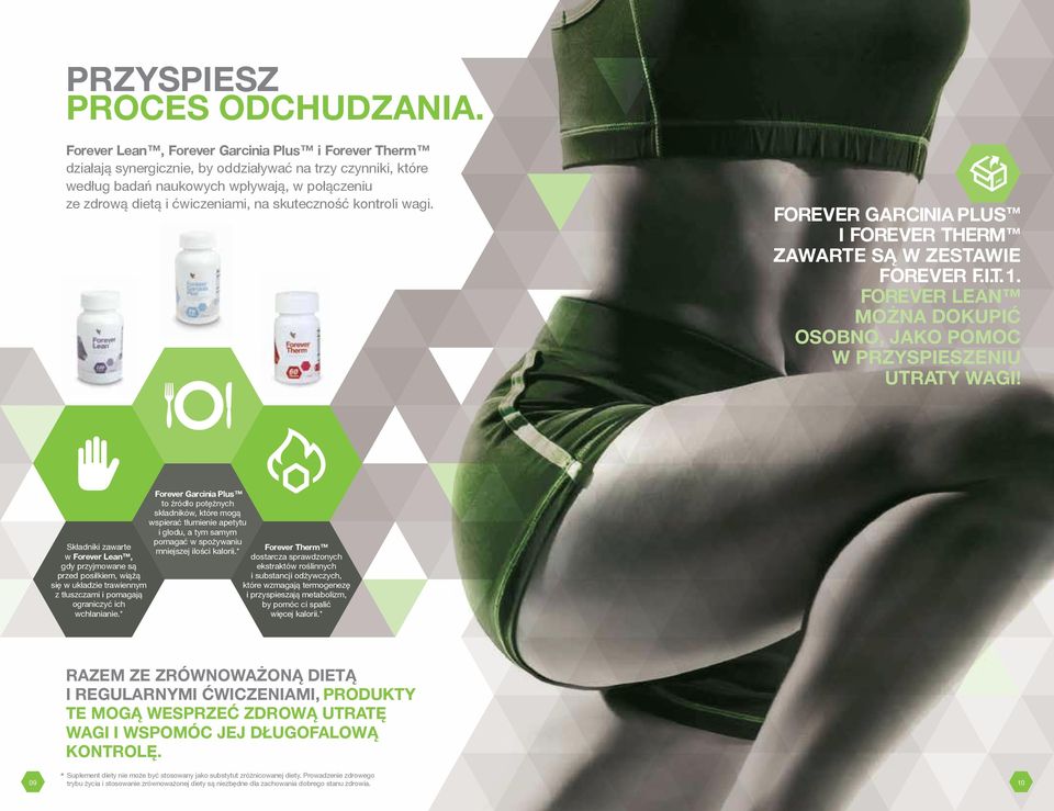 FOREVER GARCINIA PLUS I FOREVER THERM ZAWARTE SĄ W ZESTAWIE FOREVER F.I.T.1. FOREVER LEAN MOŻNA DOKUPIĆ OSOBNO, JAKO POMOC W PRZYSPIESZENIU UTRATY WAGI!
