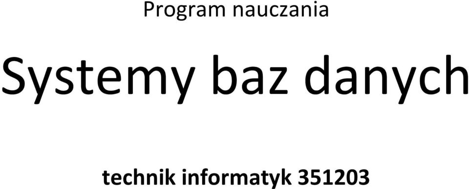 Systemy baz