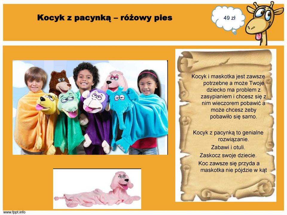 może chcesz żeby pobawiło się samo. Kocyk z pacynką to genialne rozwiązanie.