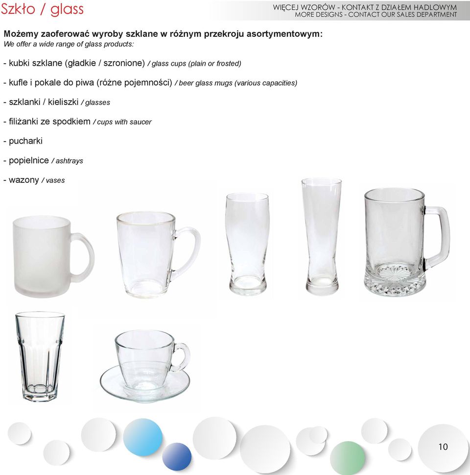 szronione) / glass cups (plain or frosted) - kufle i pokale do piwa (różne pojemności) / beer glass mugs (various