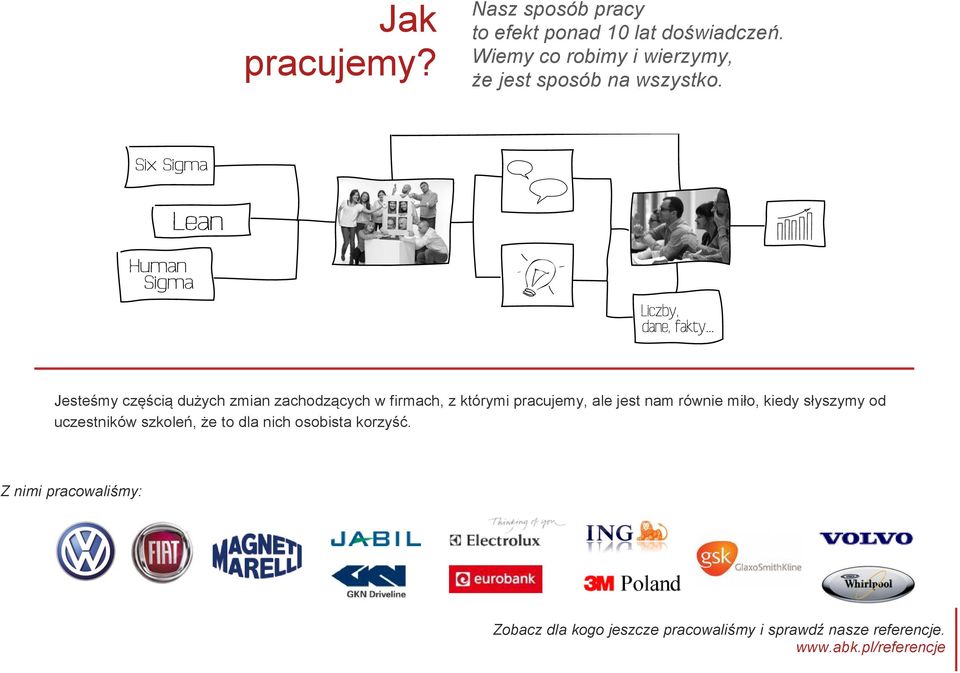 Jesteśmy częścią dużych zmian zachodzących w firmach, z którymi pracujemy, ale jest nam równie miło,