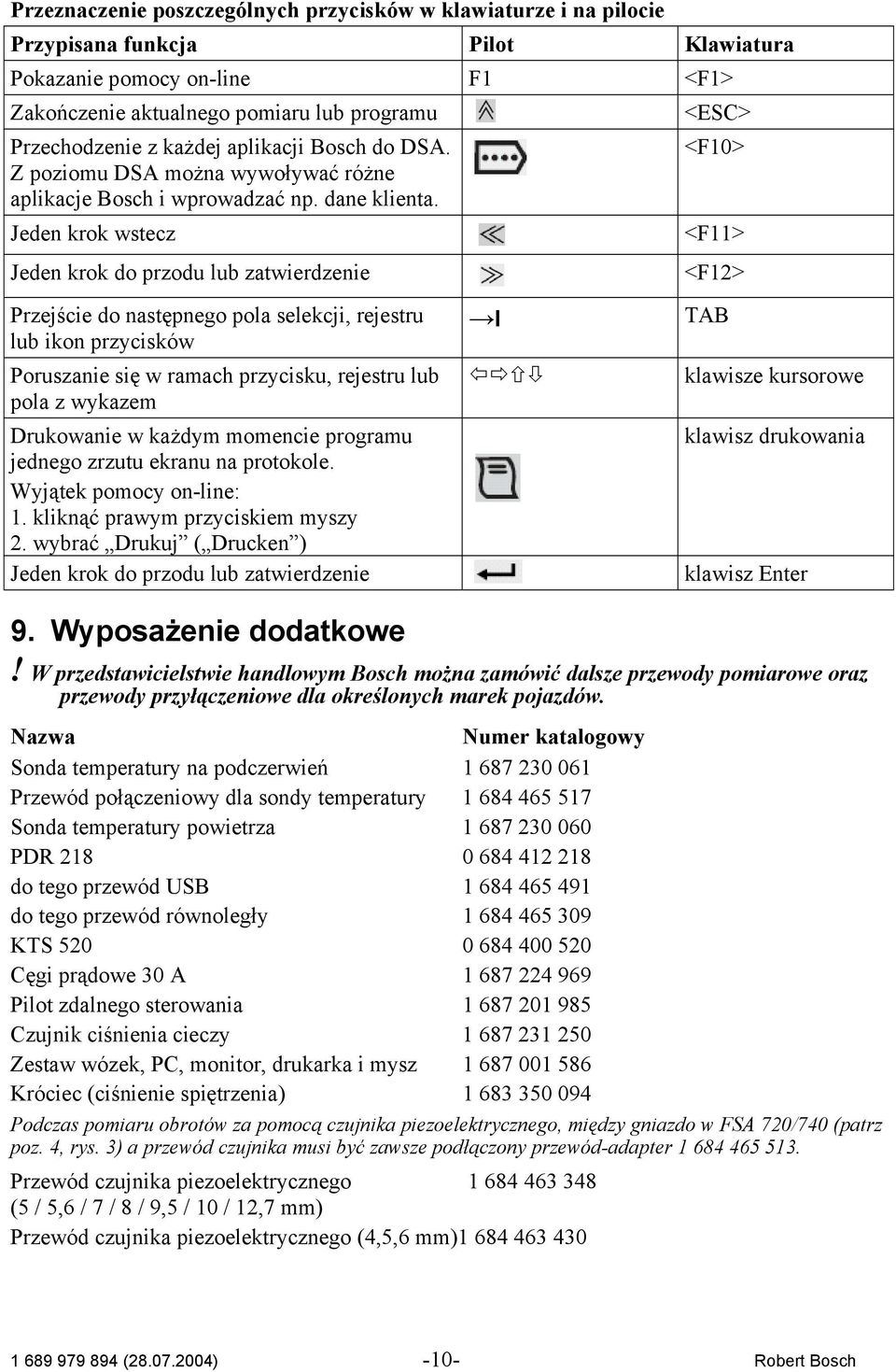 Jeden krok wstecz Jeden krok do przodu lub zatwierdzenie <ESC> <F10> <F11> <F12> Przejście do następnego pola selekcji, rejestru lub ikon przycisków Poruszanie się w ramach przycisku, rejestru lub