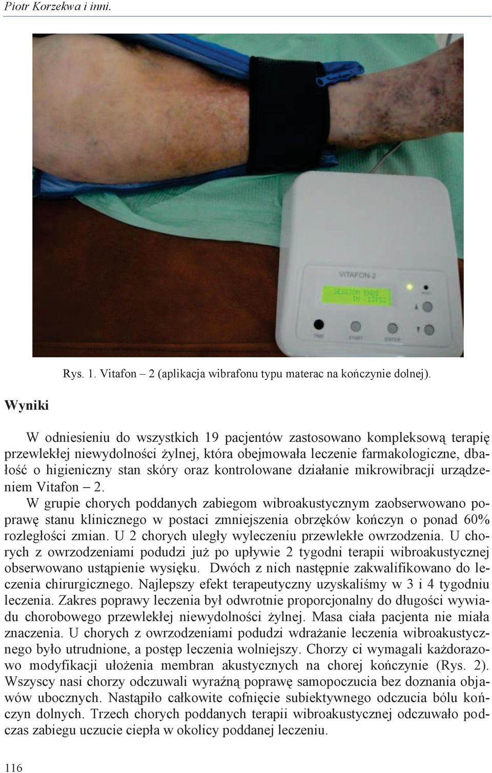 kontrolowane działanie mikrowibracji urządzeniem Vitafon 2.