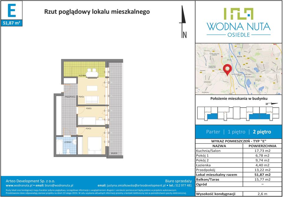 9,74 m2 4,40 m2 13,22 m2 Lokal