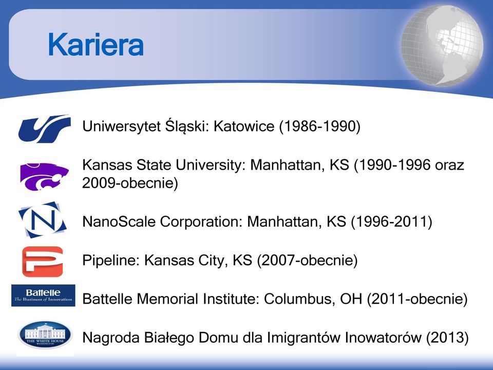 KS (1996-2011) Pipeline: Kansas City, KS (2007-obecnie) Battelle Memorial