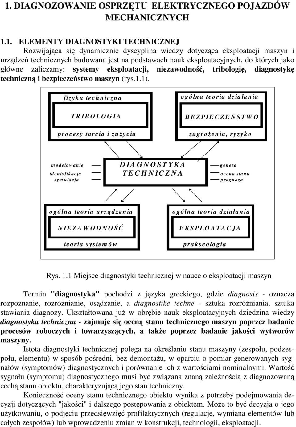 główne zaliczamy: systemy eksploatacji, niezawodno, tribologi, diagnostyk techniczn i bezpieczestwo maszyn (rys..).