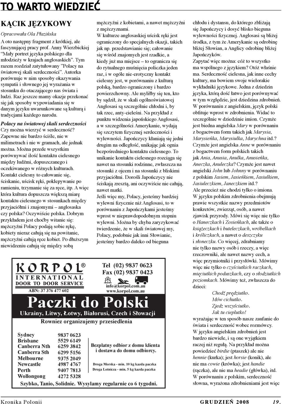 KRONIKA POLONI I Bulletin of Council of Polish Organisations in ACT Inc. -  PDF Free Download