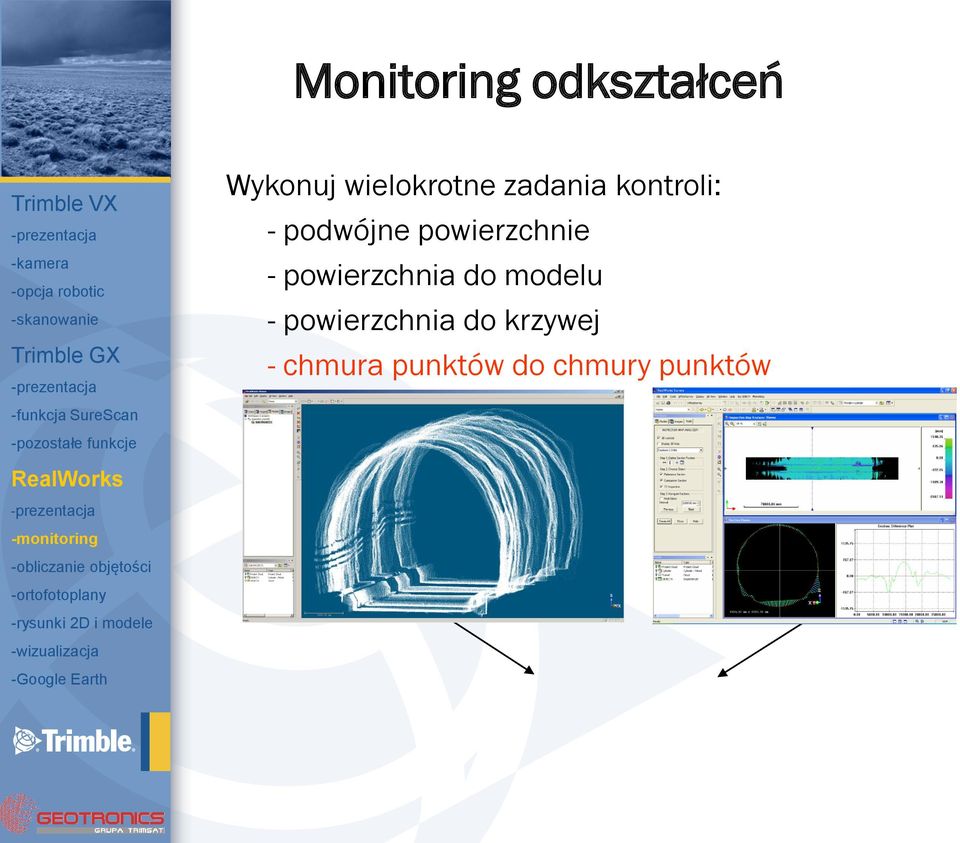 powierzchnia do krzywej - chmura punktów do chmury punktów -funkcja SureScan -pozostałe
