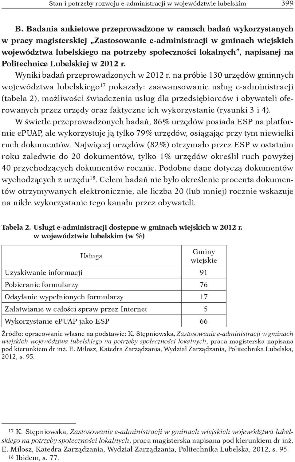napisanej na Politechnice Lubelskiej w 2012 r. Wyniki badań przeprowadzonych w 2012 r.