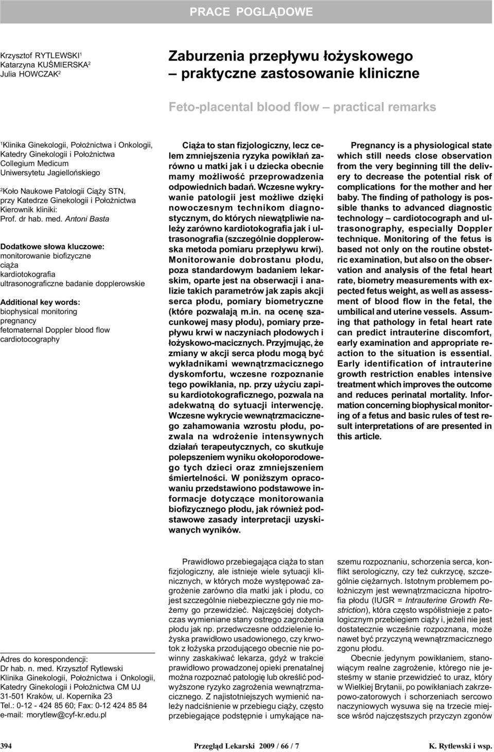 Kierownik kliniki: Prof. dr hab. med.