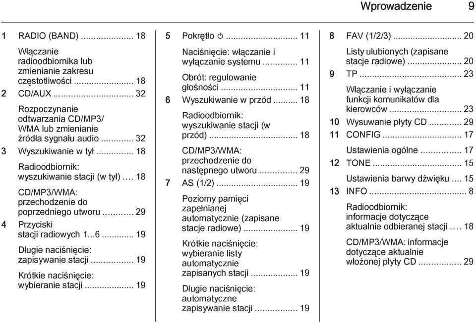 .. 19 Długie naciśnięcie: zapisywanie stacji... 19 Krótkie naciśnięcie: wybieranie stacji... 19 5 Pokrętło m... 11 Naciśnięcie: włączanie i wyłączanie systemu... 11 Obrót: regulowanie głośności.