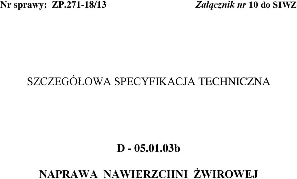 SIWZ SZCZEGÓŁOWA SPECYFIKACJA