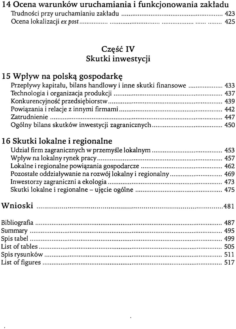 bilans skutków inwestycji zagranicznych 450 16 Skutki lokalne i regionalne Udział firm zagranicznych w przemyśle lokalnym 453 Wpływ na lokalny rynek pracy 457 Lokalne i regionalne powiązania