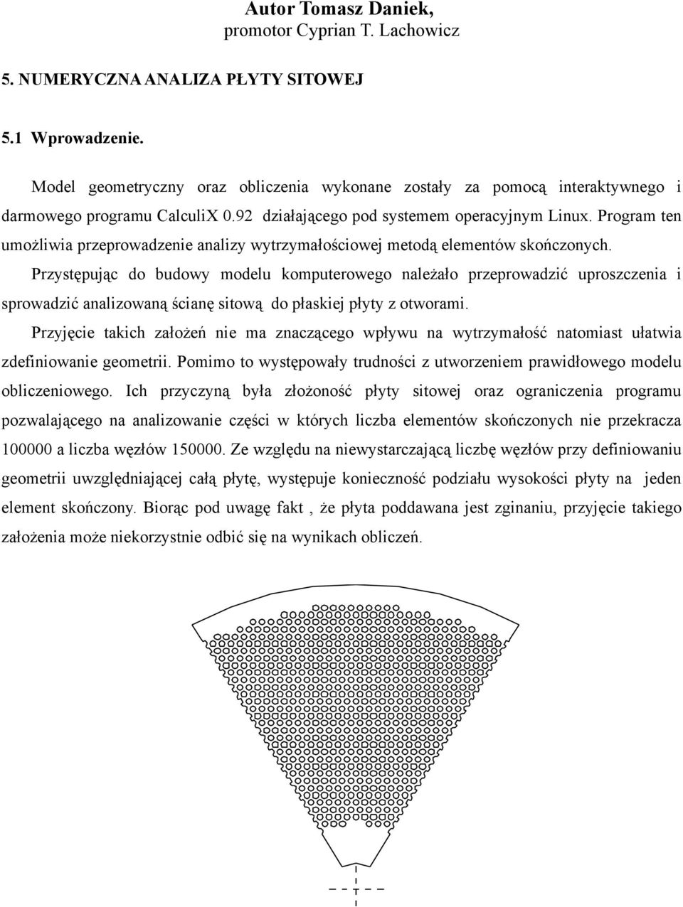 Program ten umożliwia przeprowadzenie analizy wytrzymałościowej metodą elementów skończonych.