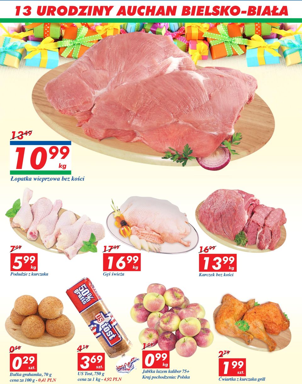 za 1 g - 0,41 PLN 4 19 3 69 US Tost, 750 g cena za 1 kg - 4,92 PLN 1 49 0 kg