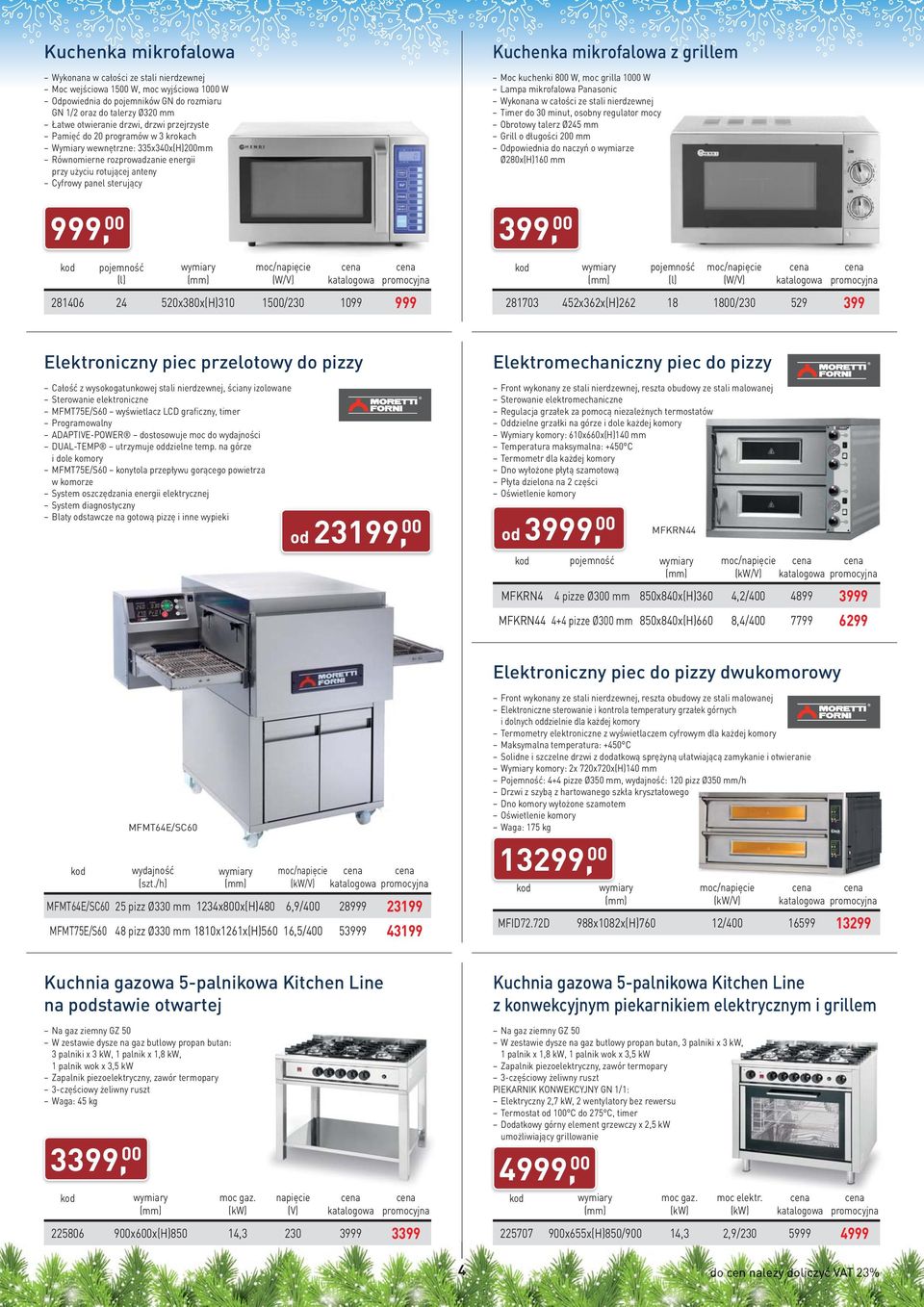 520x380x(H)310 1500/230 1099 999 Kuchenka mikrofalowa z grillem Moc kuchenki 800 W, moc grilla 1000 W Lampa mikrofalowa Panasonic Wykonana w całości ze stali nierdzewnej Timer do 30 minut, osobny