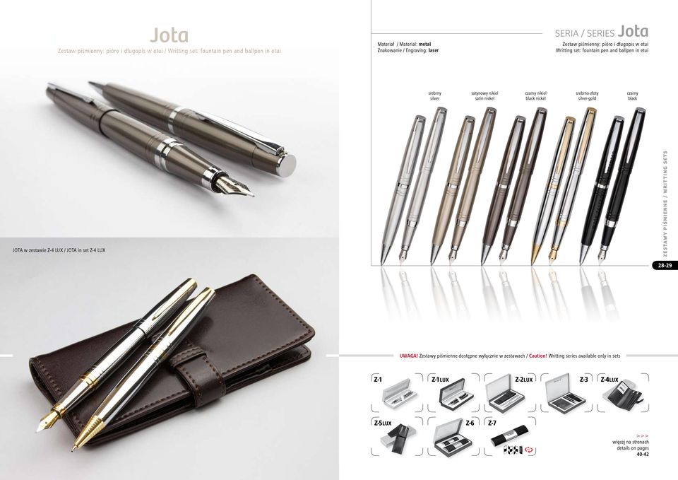 nickel czarny nikiel nickel srebrno-złoty silver-gold czarny JOTA w zestawie Z-4 LUX / JOTA in set Z-4 LUX 28-29 UWAGA!